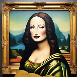 A modern reinterpretation of the Mona Lisa featuring her as a drag queen