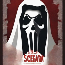 A reimagined movie poster for an Arabic version of the classic horror film 'Scream'