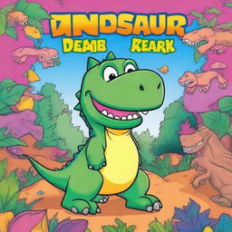 Create a book cover for a kids' dinosaur coloring book