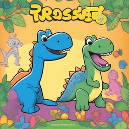 Create a book cover for a kids' dinosaur coloring book