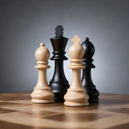 A stylized chess profile picture showcasing a dynamic chessboard and unique, intricate chess pieces in high resolution.