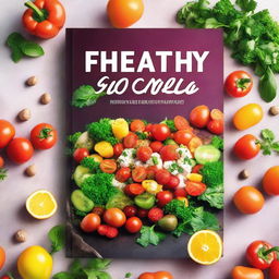 Create an ebook cover with the theme 'Healthy 30-Minute Recipes', featuring colorful and appetizing dishes