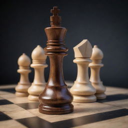 A stylized chess profile picture showcasing a dynamic chessboard and unique, intricate chess pieces in high resolution.