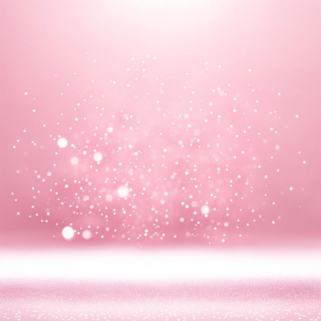 An image of a light pink background with a sprinkling of white glitter, creating a whimsical and magical effect.