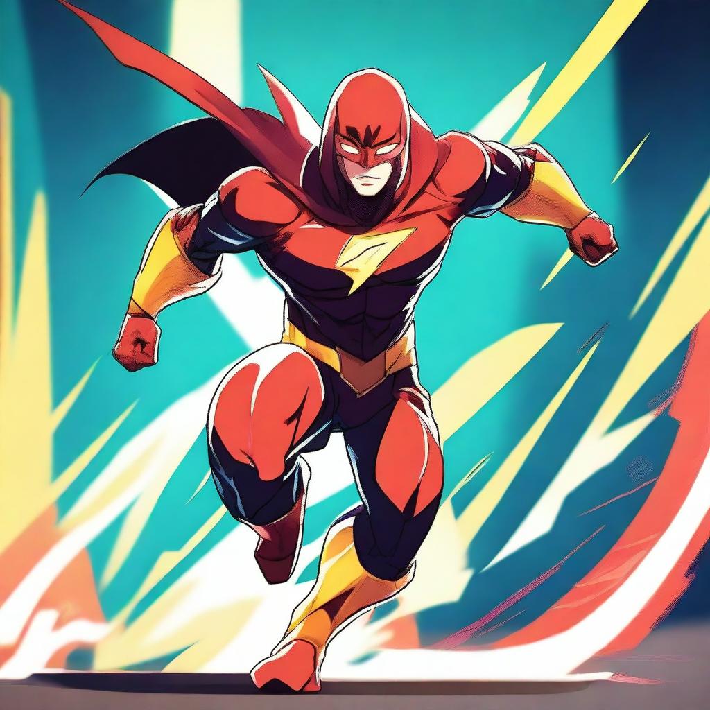 Create an anime-style superhero with the power of speed