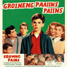 A vintage 1955 movie poster for a film titled 'Growing Pains