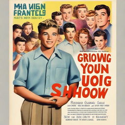 A vintage 1955 movie poster for a film titled 'Growing Pains