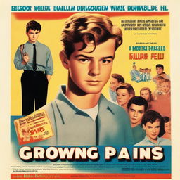 A vintage 1955 movie poster for a film titled 'Growing Pains