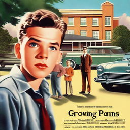 A movie poster for 'Growing Pains,' set in 1955