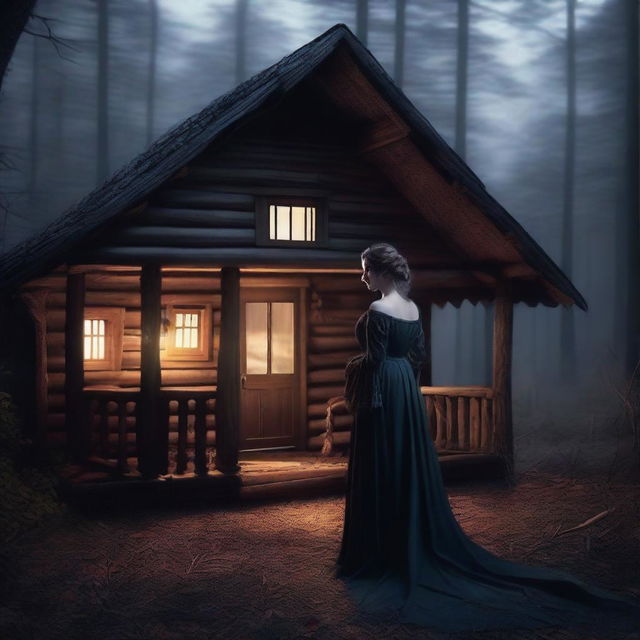 A mysterious vampire lady living deep in the woods in a rustic cabin