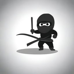 Create a 2D mascot logo illustration of a ninja