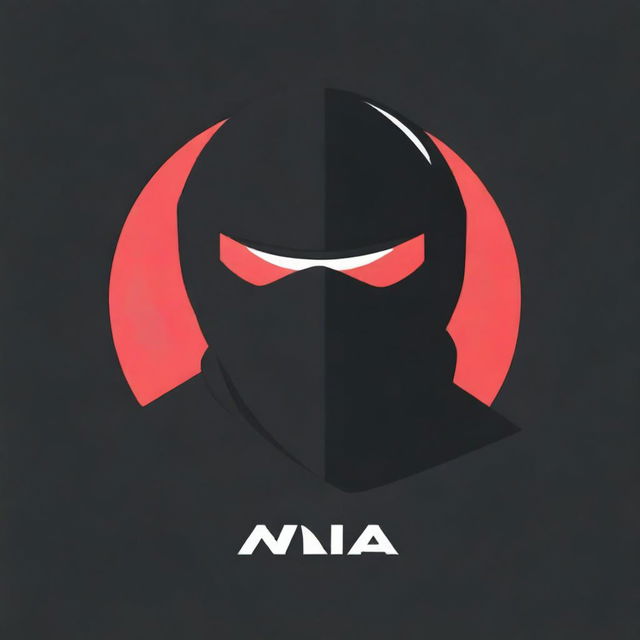 Create a 2D mascot logo illustration of a ninja