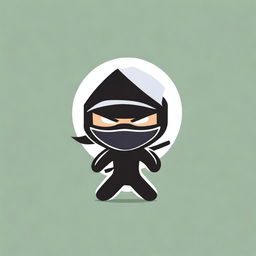 Create a 2D mascot logo illustration of a ninja