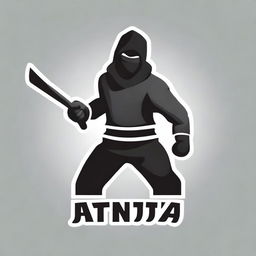 Create a 2D mascot logo illustration of a ninja