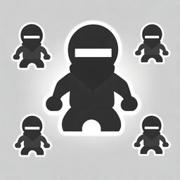 Create a 2D mascot logo illustration of a ninja