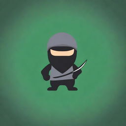 Create a 2D mascot logo illustration of a ninja