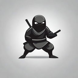 Create a 2D mascot logo illustration of a ninja