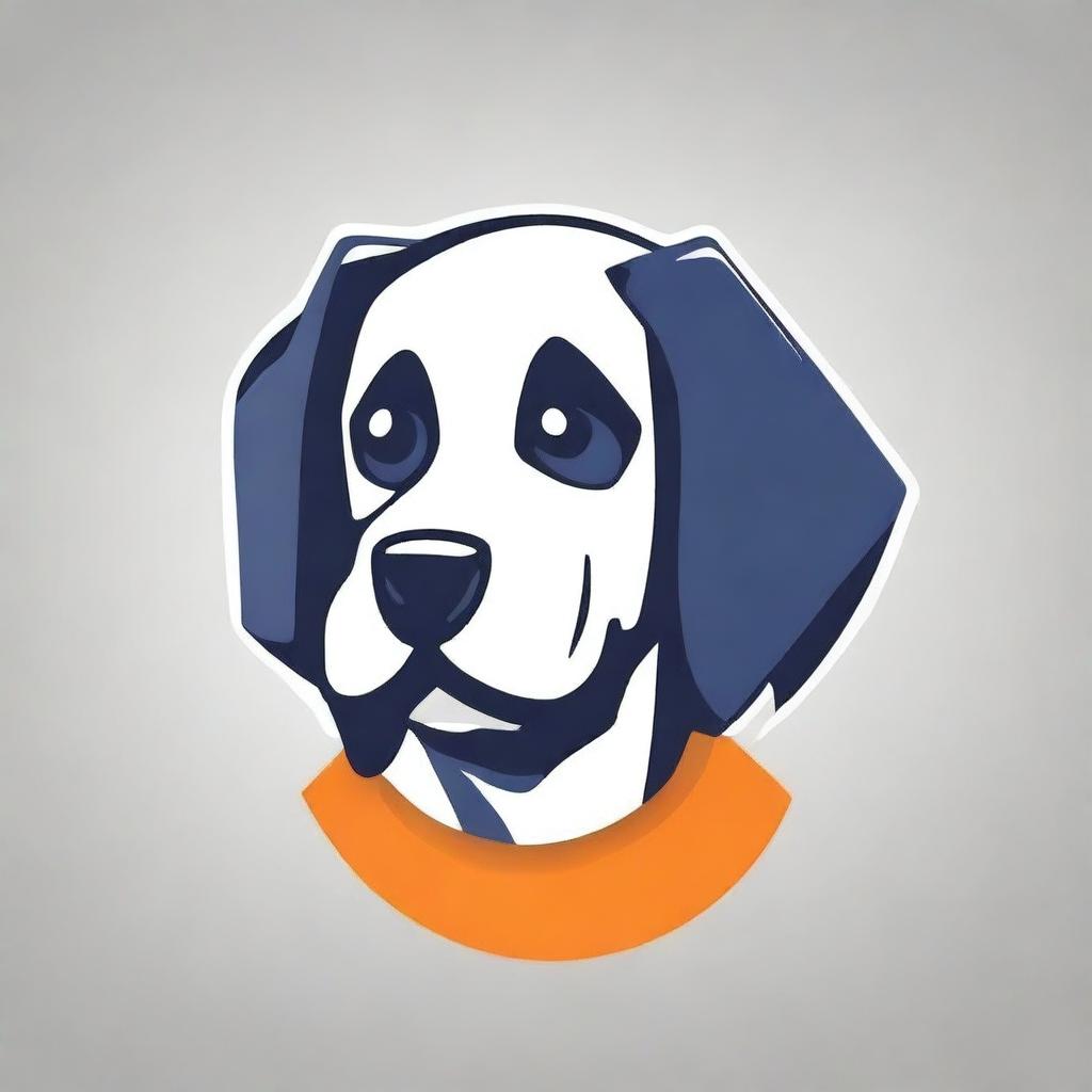 Create a 2D mascot logo illustration of a dog