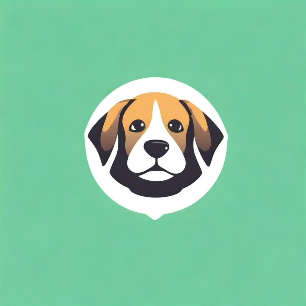 Create a 2D mascot logo illustration of a dog