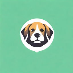 Create a 2D mascot logo illustration of a dog