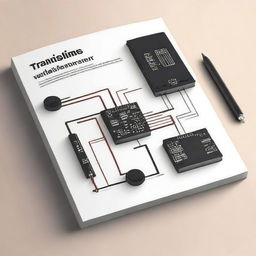 Create a book cover related to electronics, specifically focusing on diodes and transistors