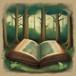 In the center of the forest, there is an ancient magical book called the 'Four Seasons Codex' that grants the forest its power