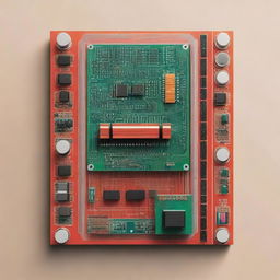 Create a book cover featuring an image of analog electronics taken from above