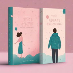 Design a cute and curious book cover for a romance novel titled 'The Space Between Us and Everything'