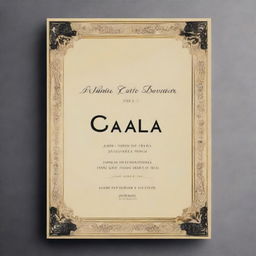 A gala dinner poster featuring elegant typography, a luxurious color palette with gold and black accents, and sophisticated imagery of a lavishly set dining table