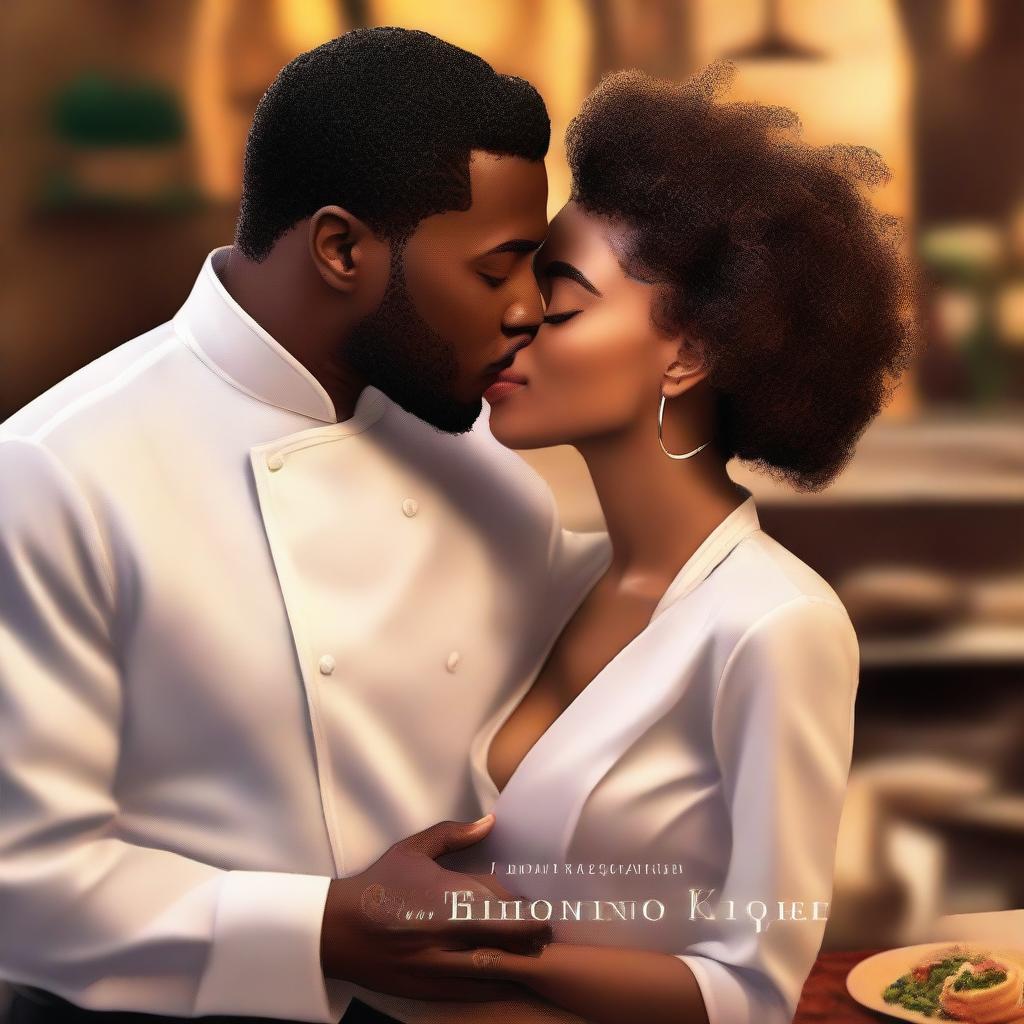 A book cover featuring a young Italian man in a suit and a young African American woman in a chef's uniform