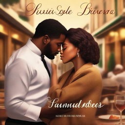 A book cover featuring a young Italian man in a suit and a young African American woman in a chef's uniform