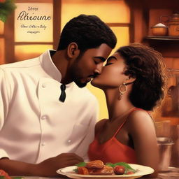 A book cover featuring a young Italian man in a suit and a young African American woman in a chef's uniform