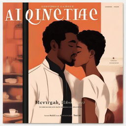 A book cover featuring a young Italian man in a suit and a young African American woman in a chef's uniform