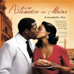 A book cover featuring an Italian man in a suit and an African American woman in a chef's uniform