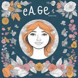 Design an aesthetic and catchy coloring book cover featuring elegant and stylish illustrations