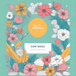 Design an aesthetic and catchy coloring book cover featuring elegant and stylish illustrations