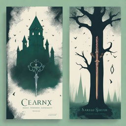 A young adult fantasy book cover set in a mystical forest