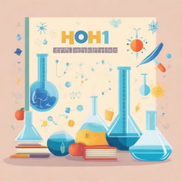 Create an image featuring a book cover with the title 'High School Science'