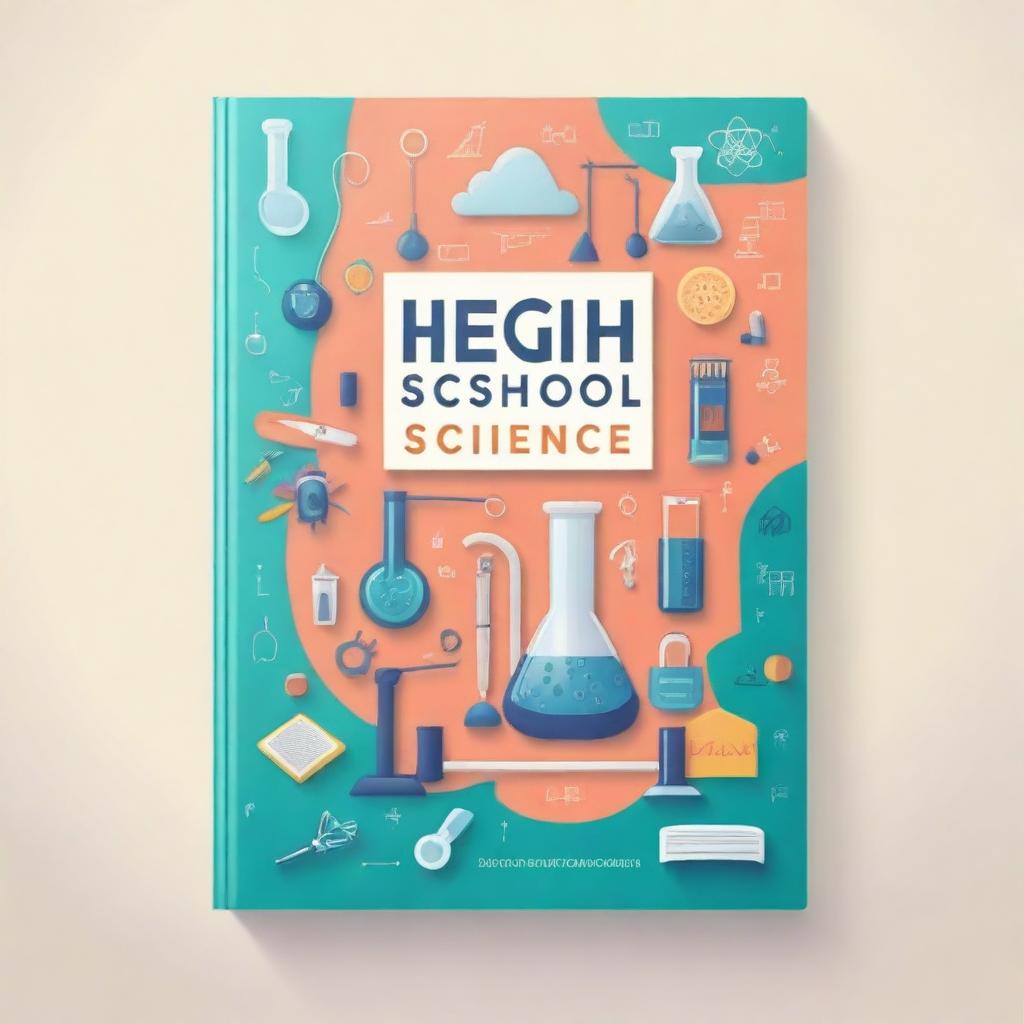 Create an image featuring a book cover with the title 'High School Science'