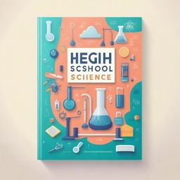 Create an image featuring a book cover with the title 'High School Science'