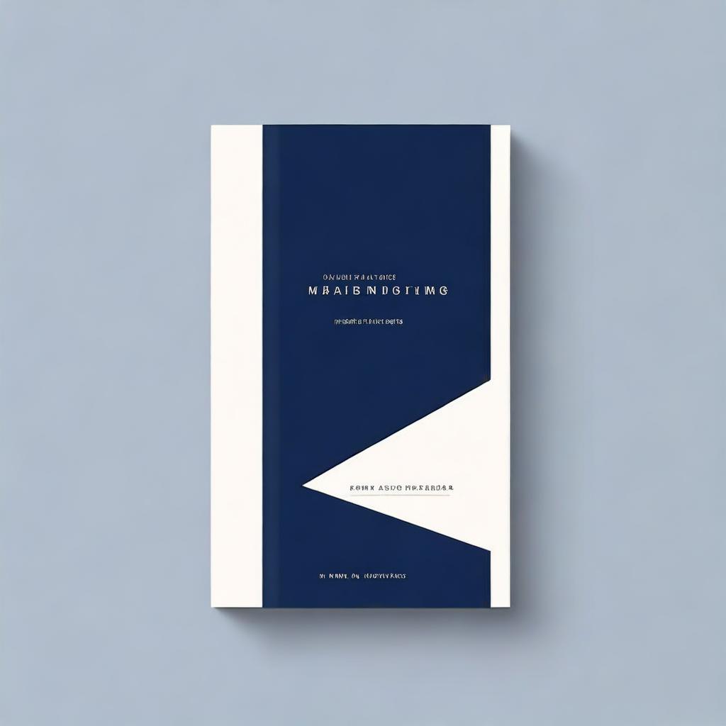 An aesthetic and minimalistic book cover design featuring black and navy blue colors