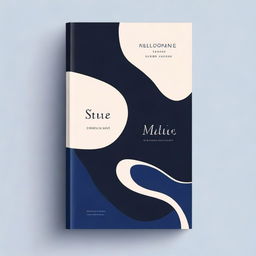 An aesthetic book cover design featuring black and navy blue colors