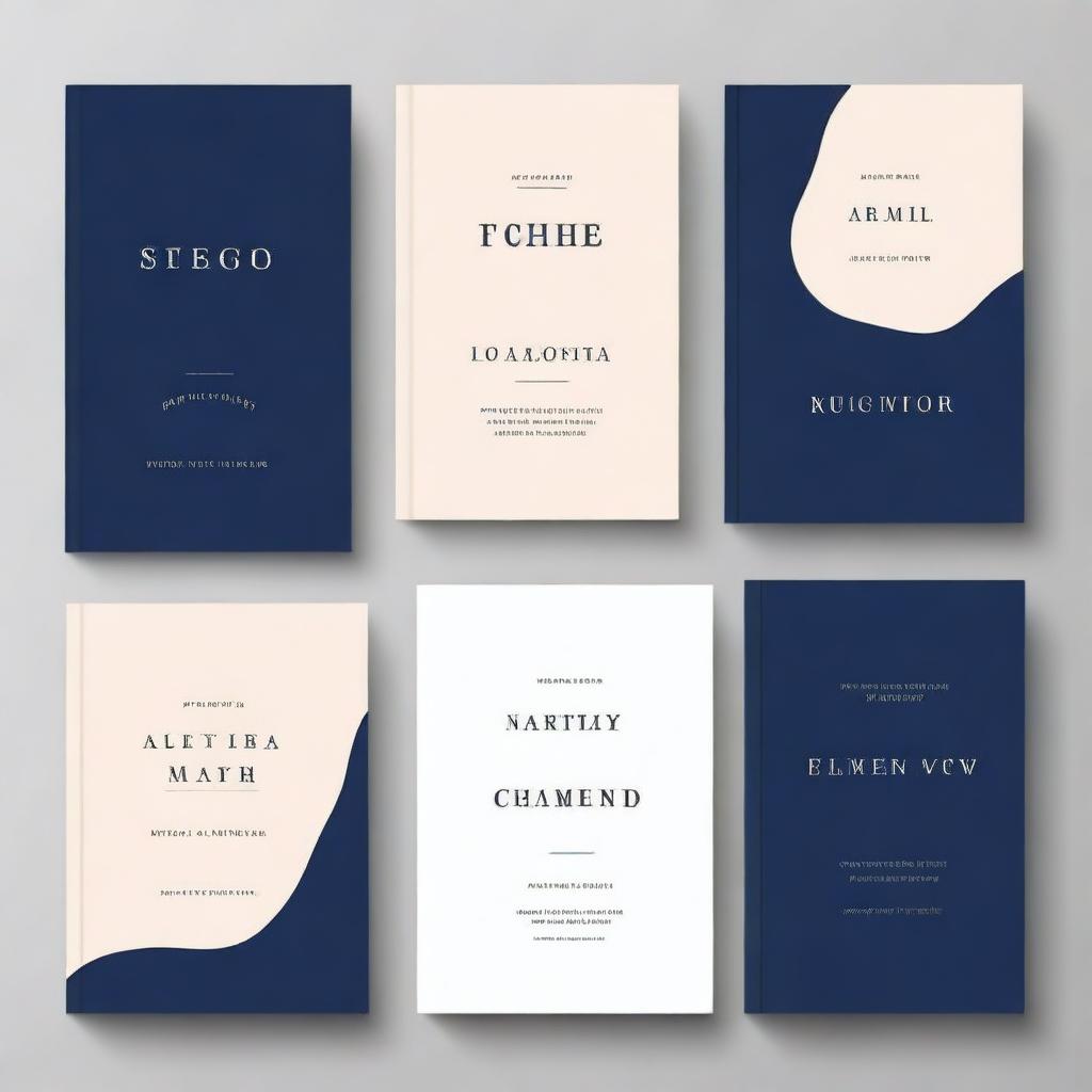 An aesthetic book cover design featuring black and navy blue colors