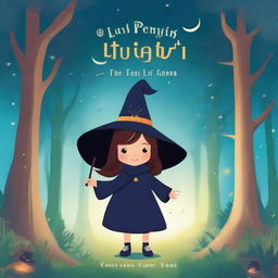 A captivating book cover for a children's book titled 'Lui Si Penyihir Cilik'