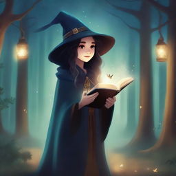 A captivating book cover featuring a young witch named Lui