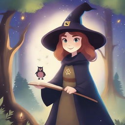 A cartoon-style book cover featuring a young witch named Lui