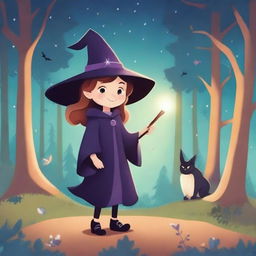 A cartoon-style book cover featuring a young witch named Lui