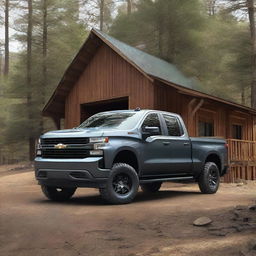 A 2020 Chevy Silverado 1500 in dark gray with a double cab