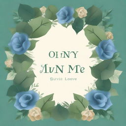 A romance book cover featuring green and blue colors, surrounded by ivy and thorny flowers