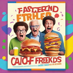 Create a vibrant and humorous movie poster for a comedy titled 'Fast Friends'